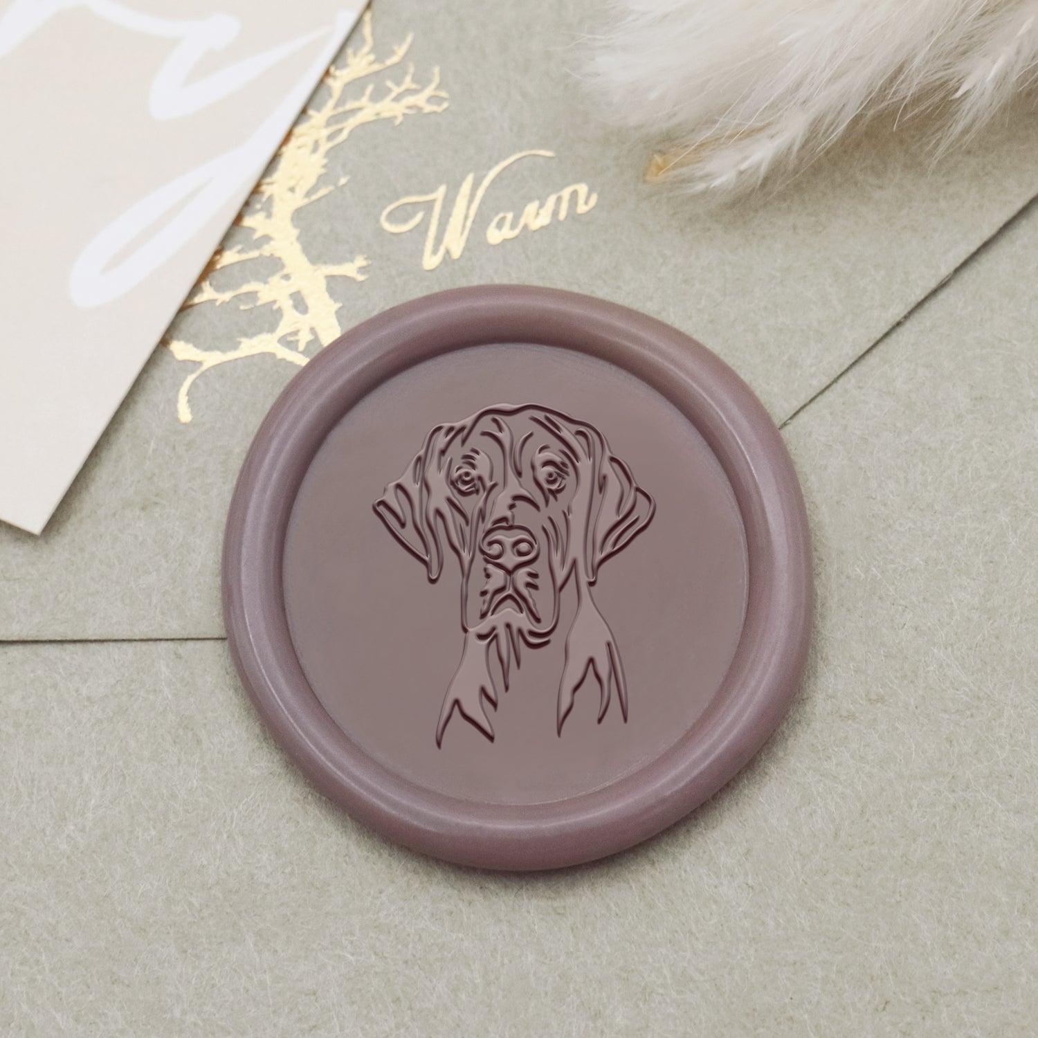 Carimbo de Lacre com Cão Dogue Alemão - Stamprints1