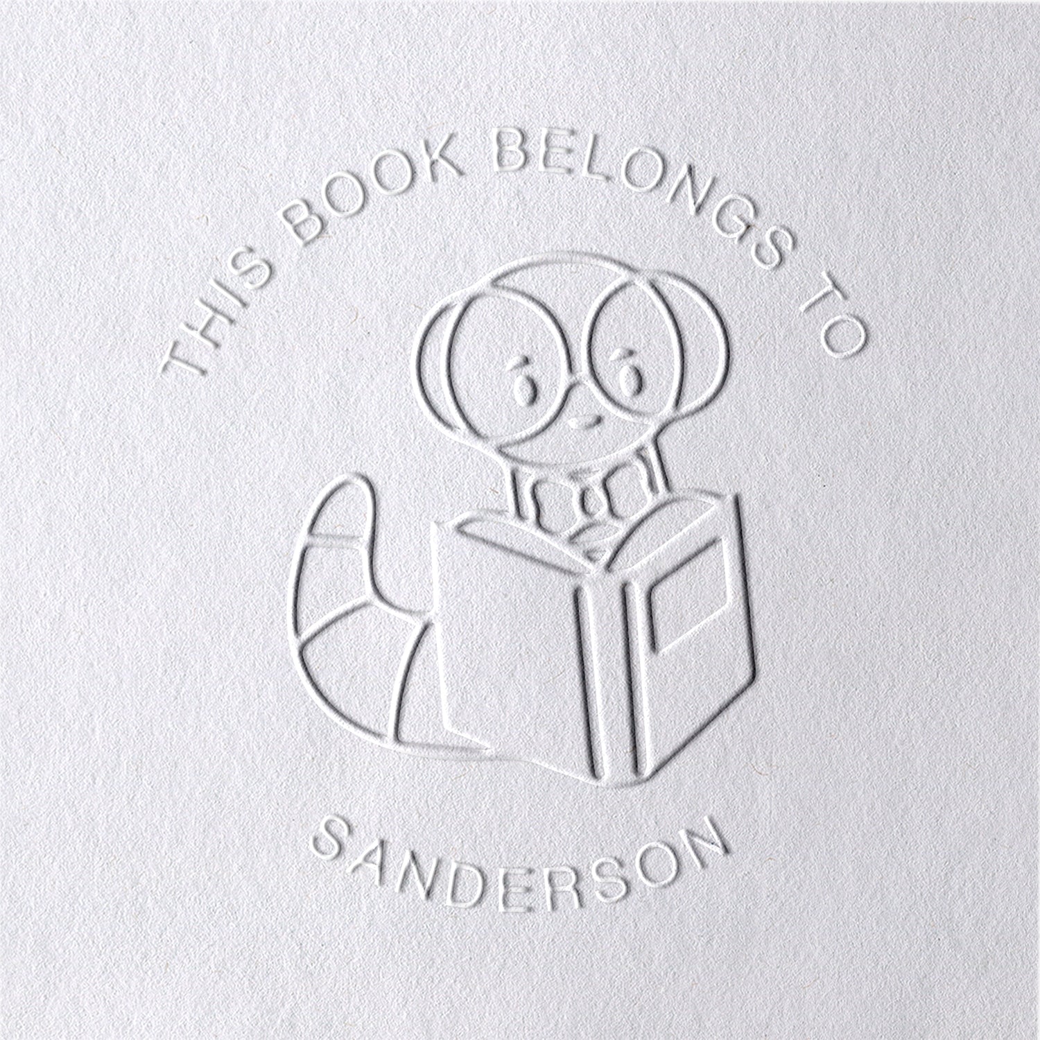 Chancela de Livro Personalizada com Lagarta de Desenho Animado Chancela de Livro Personalizada com Lagarta de Desenho Animado15-11