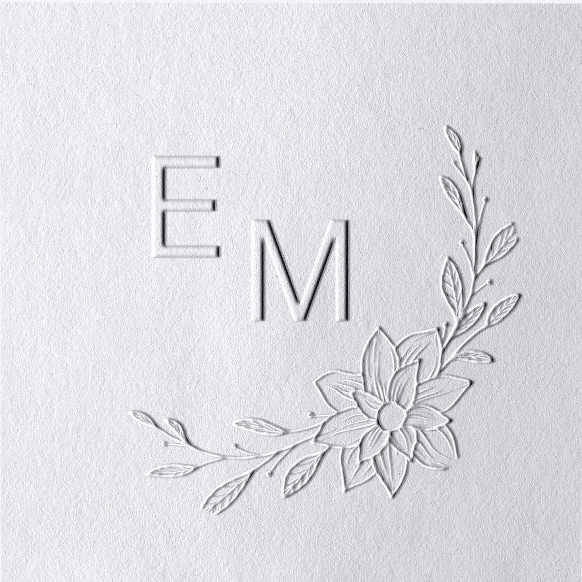 Personalisierter Botanischer Initialen Hochzeits-Monogramm Prägestempel - Stil 4 Personalisierter Botanischer Initialen Hochzeits-Monogramm Prägestempel - Stil 441