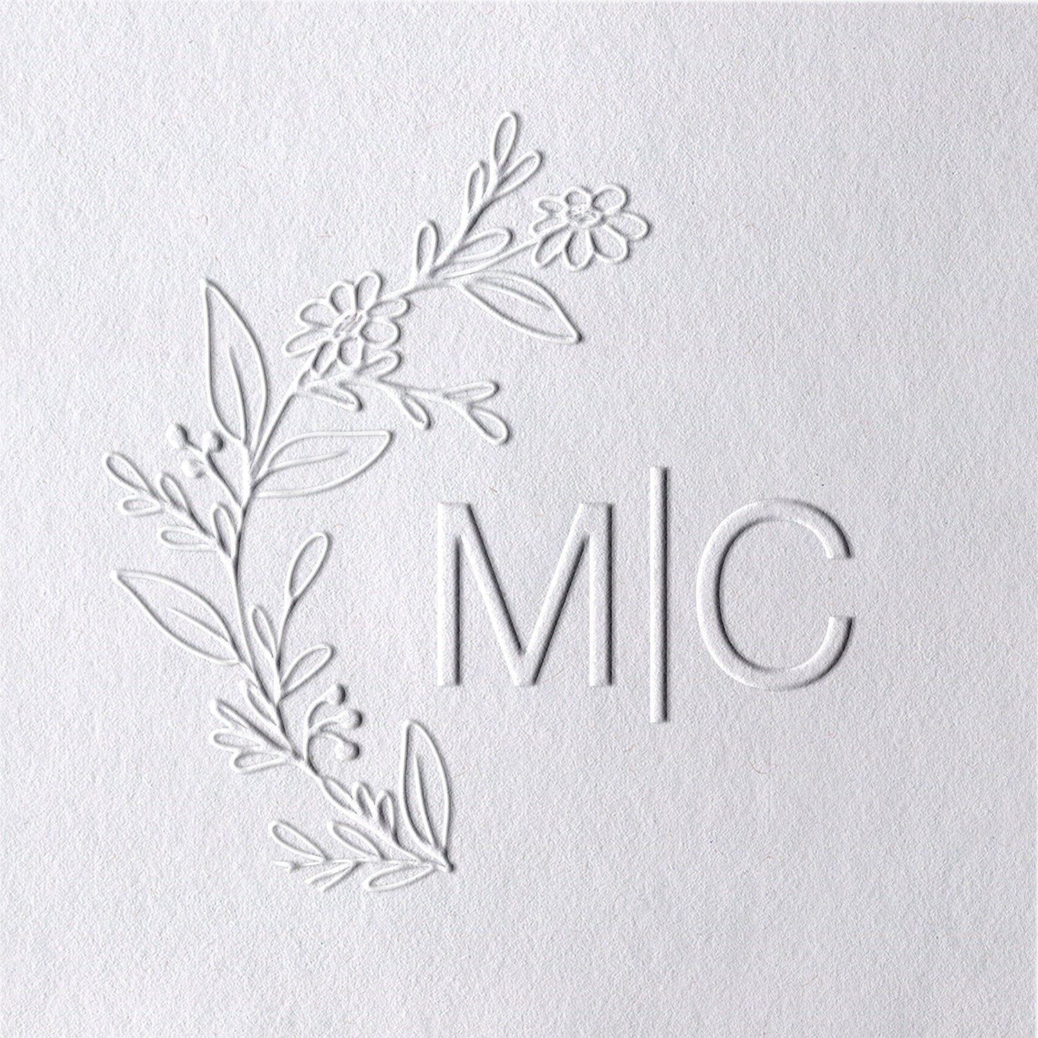 Personalisierter Botanischer Initialen Hochzeits-Monogramm Prägestempel - Stil 3 Personalisierter Botanischer Initialen Hochzeits-Monogramm Prägestempel - Stil 331