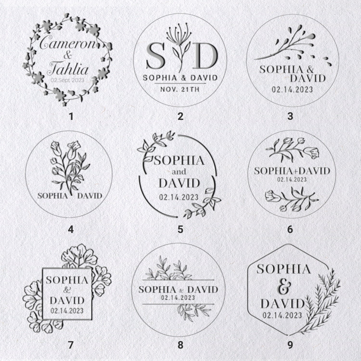 Individueller Hochzeits-Namenspräger (27 Designs) 1-9_31