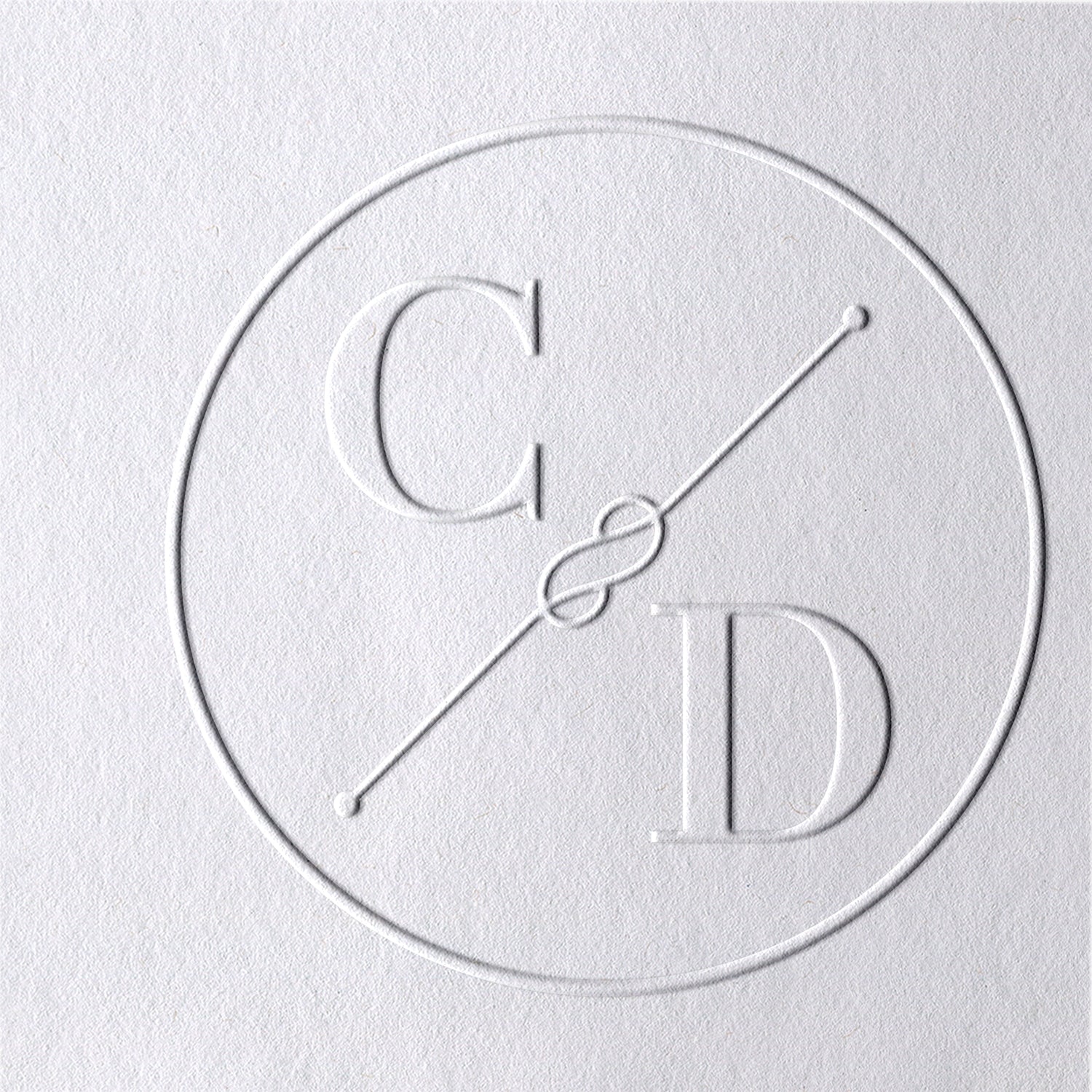 Custom Simple Knot Wedding Monogram Initial Embosser 61