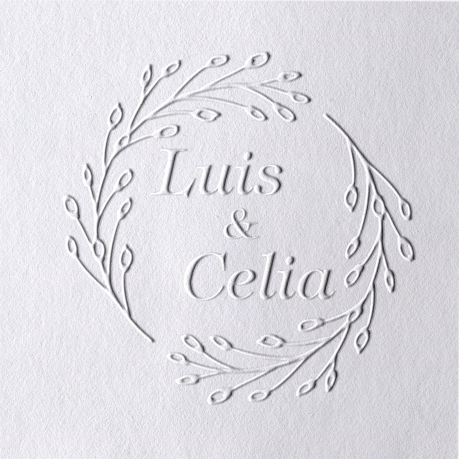 Individueller Knospen-Kranz Hochzeit Prägestempel 261
