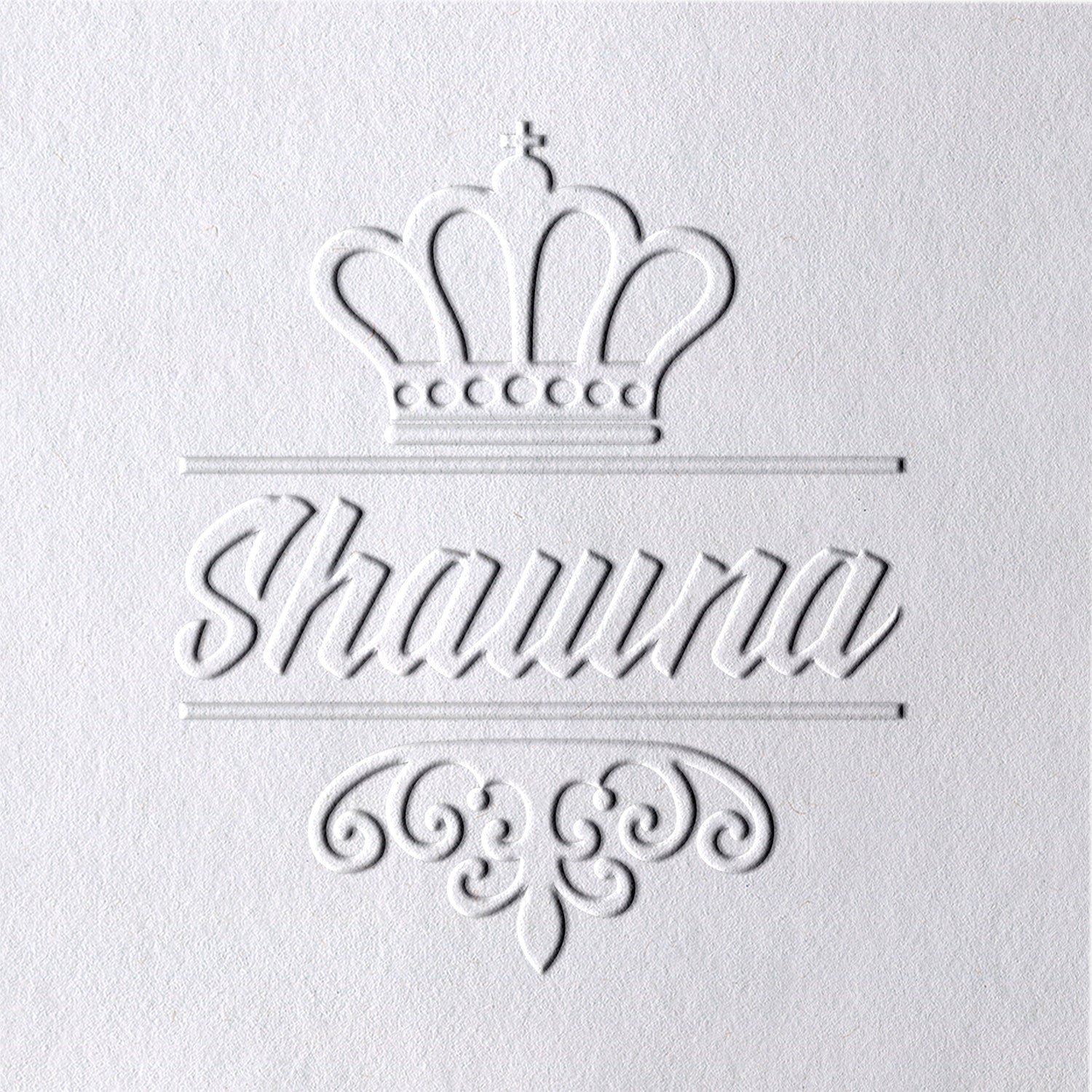 Sello en Seco de Nombre de Corona Personalizado 241