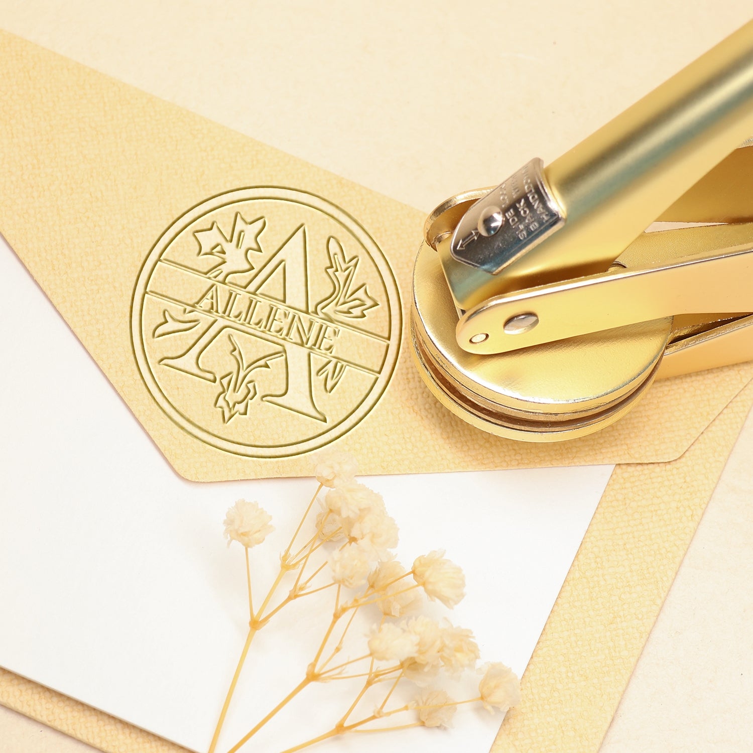 26 Buchstaben Individueller Blumen Name Prägestempel A11