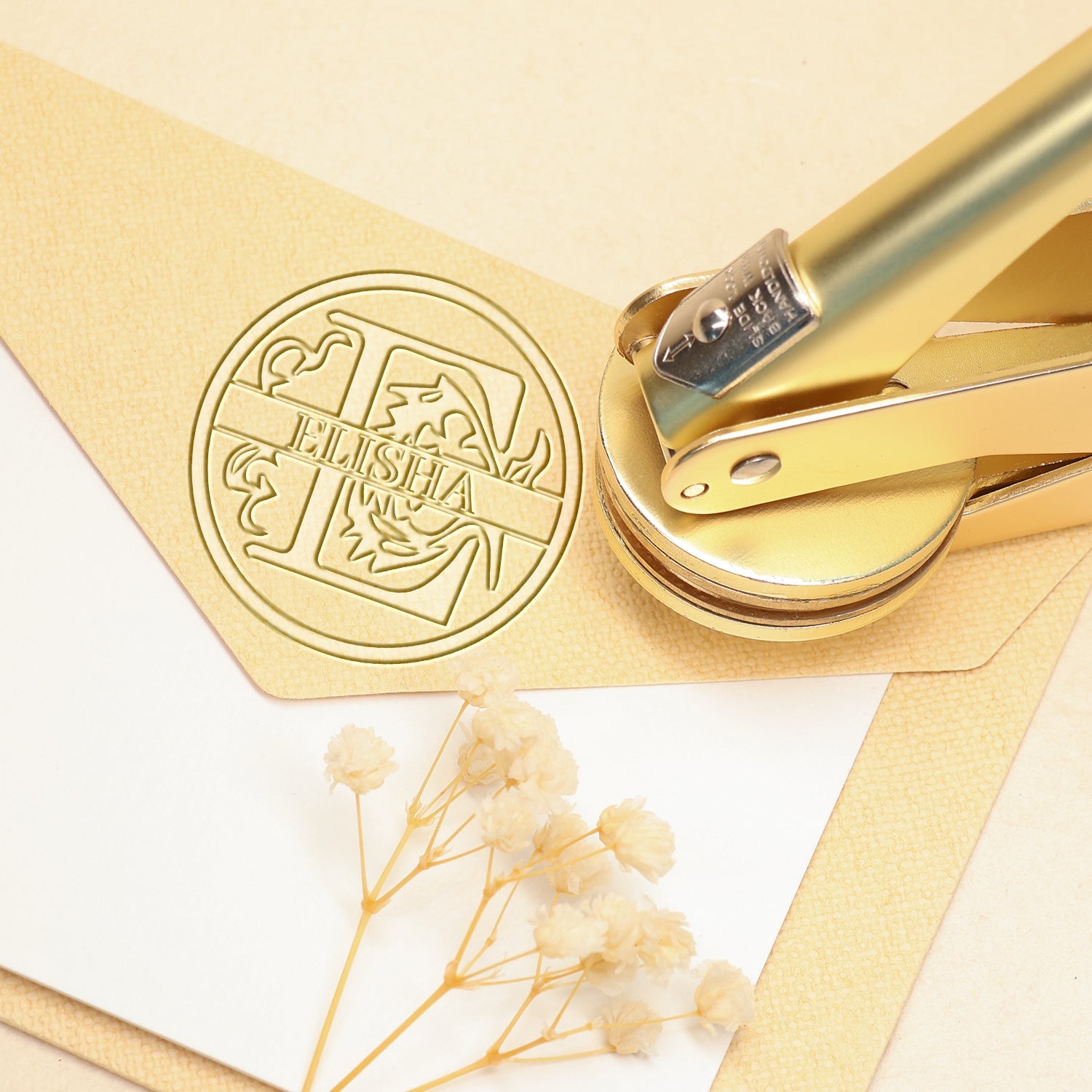 26-Buchstaben Personalisierter Blumen-Namen-Prägestempel - E E11