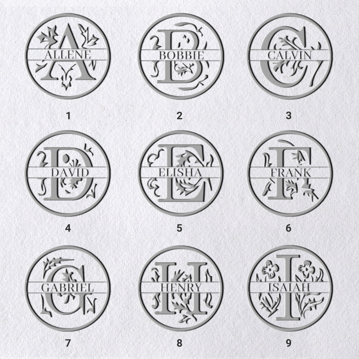 26 Buchstaben Personalisierter Blumen-Name Prägestempel sku_1_11