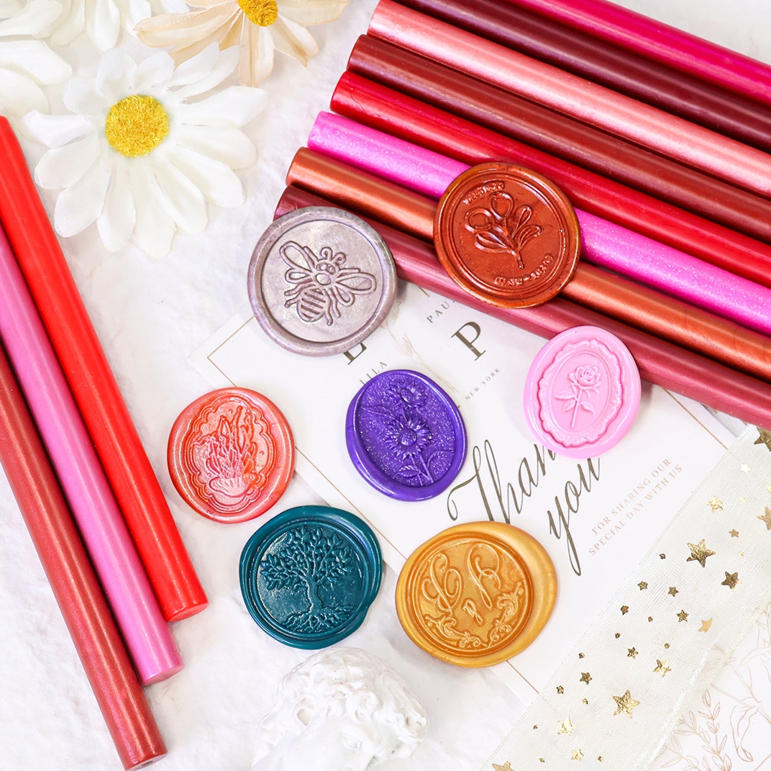 Rosa Siegelwachs-Stäbchen-Set (Zufällige 20 Stück)1