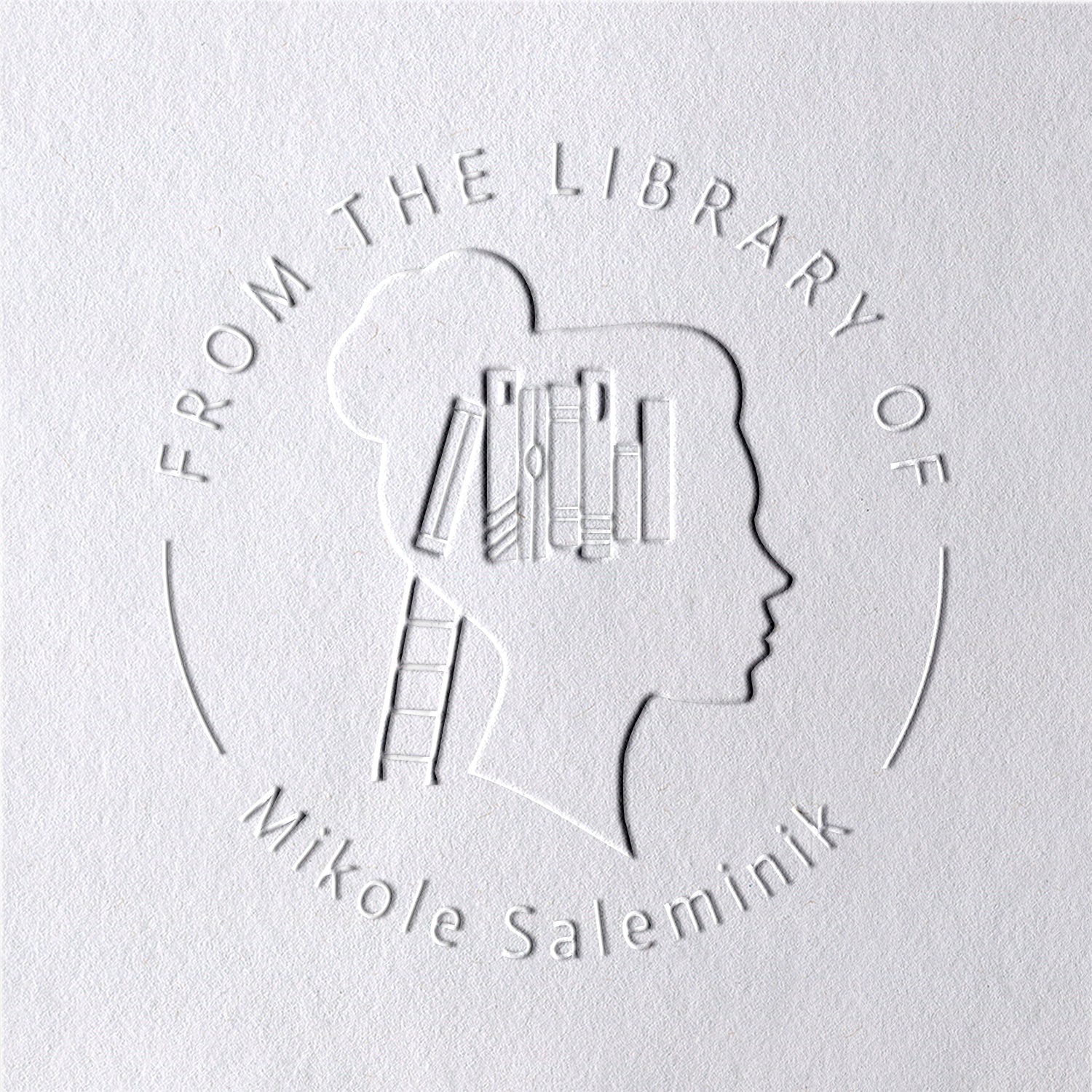 Personalisierte PhD Bibliothek Prägezange2