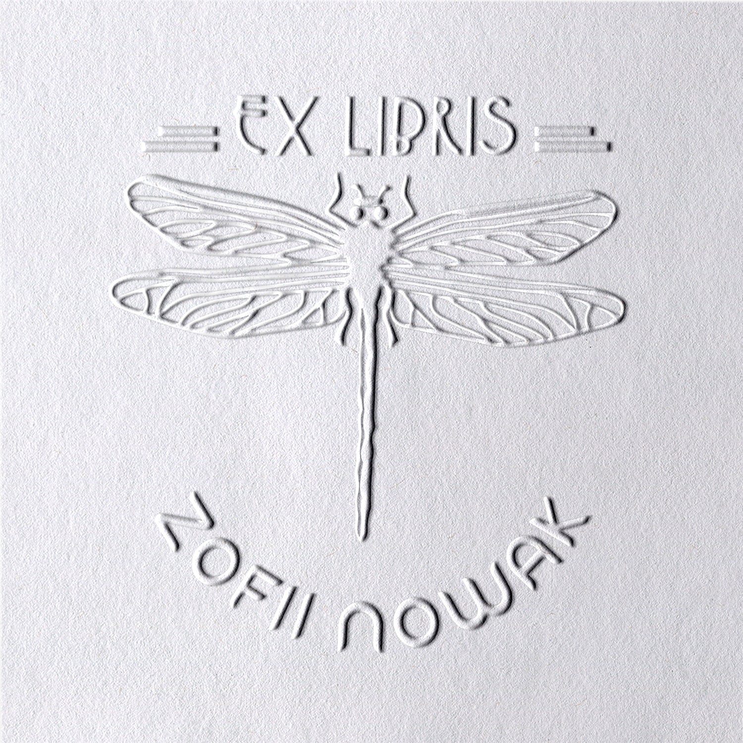 Timbre à Sec de Livre Libellule Personnalisé (14 Designs)2