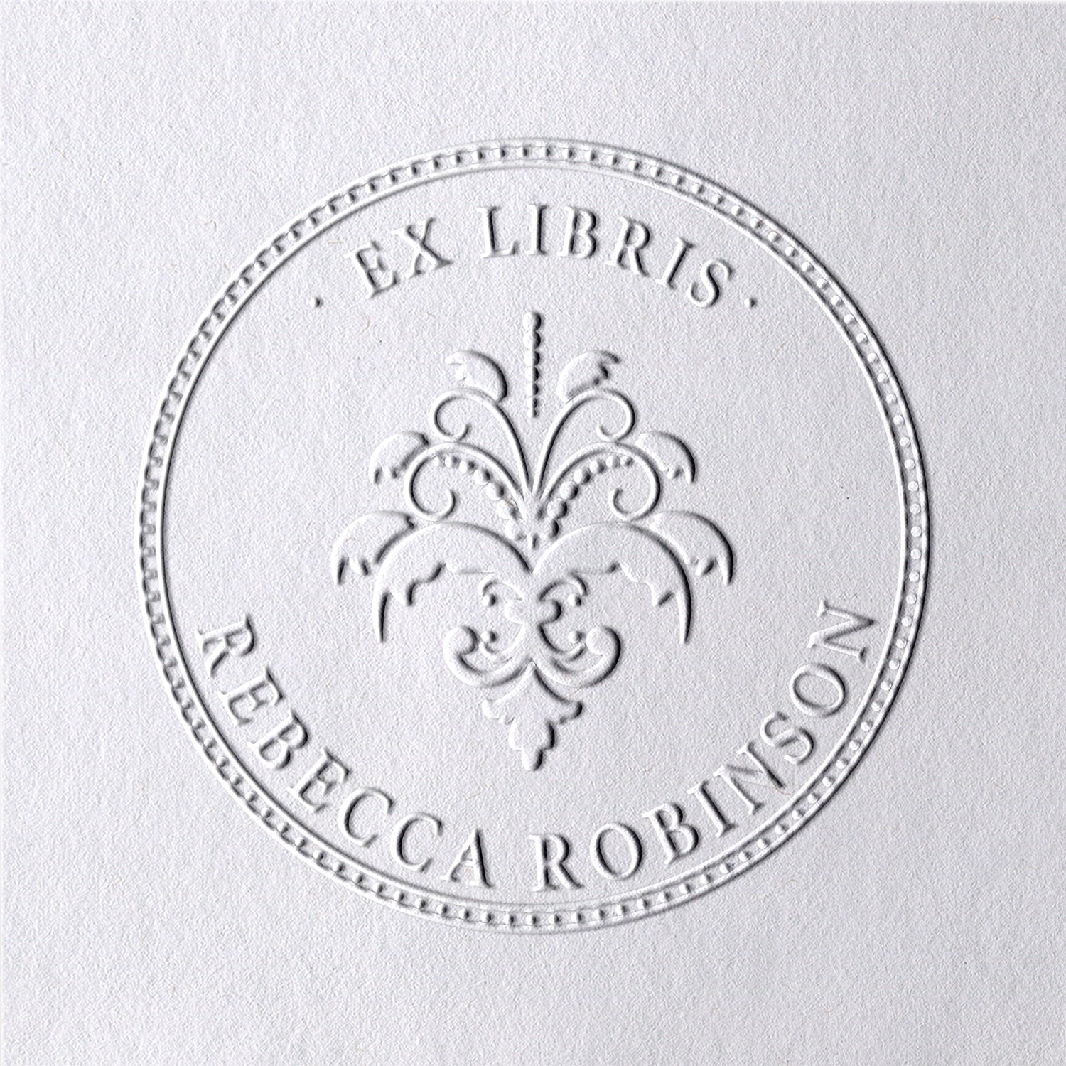 Personalisierte Fleur de Lys Exlibris-Stempel Buchprägezange2