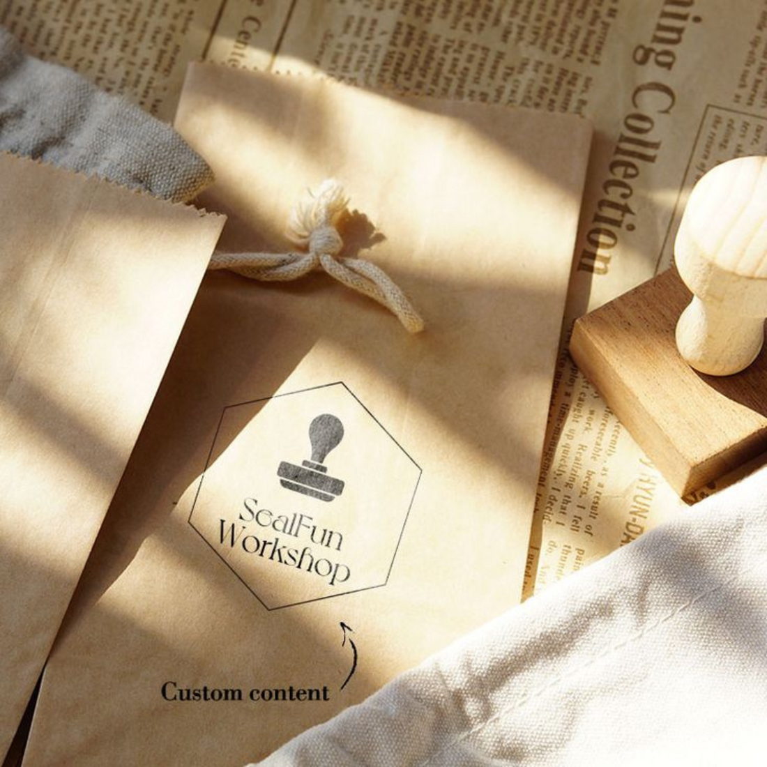 Custom Wooden Rubber Stamps for Business & Crafts with Your Logo : Artwork1