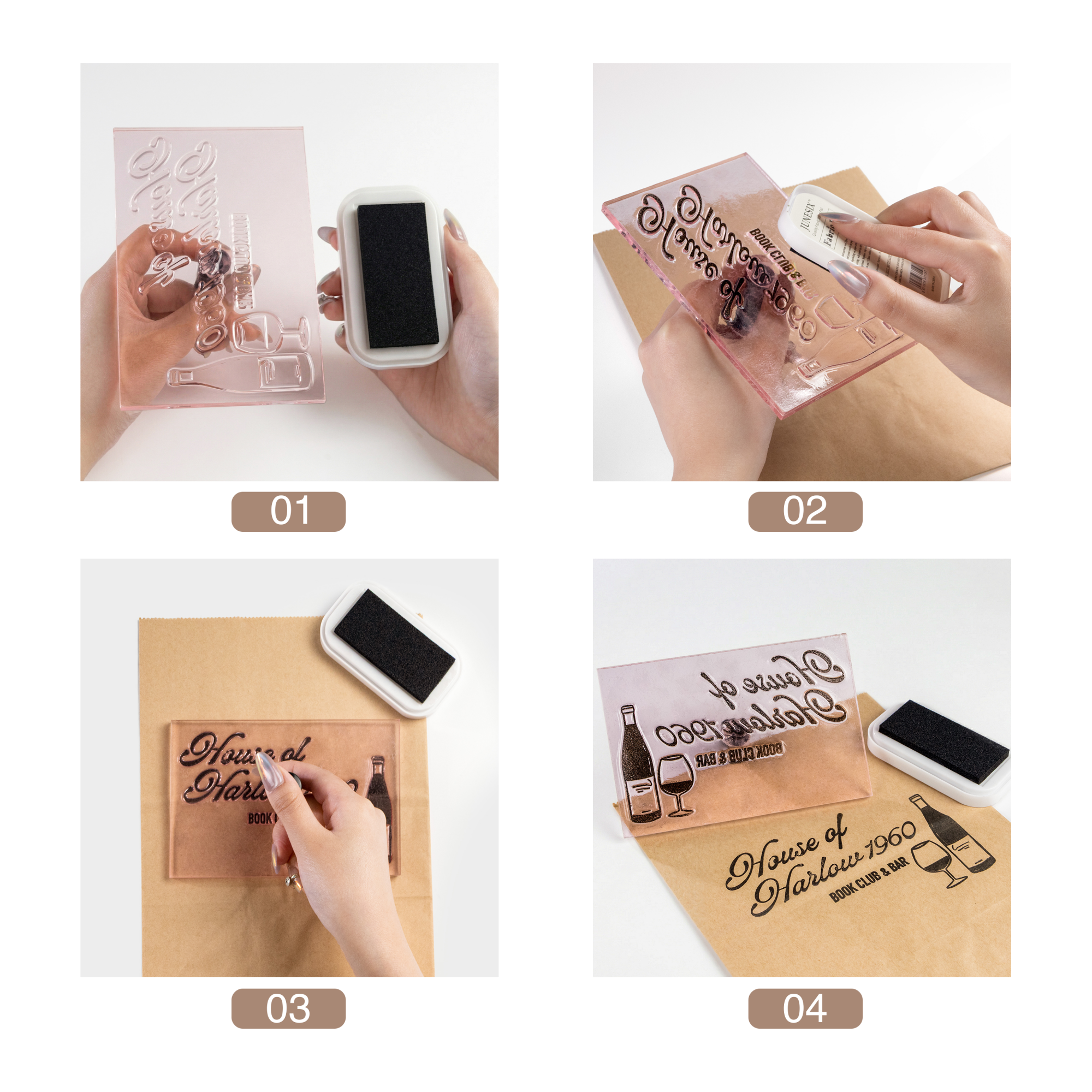 Custom Acrylic Rubber Stamps for Business & Crafts with Your Logo : 