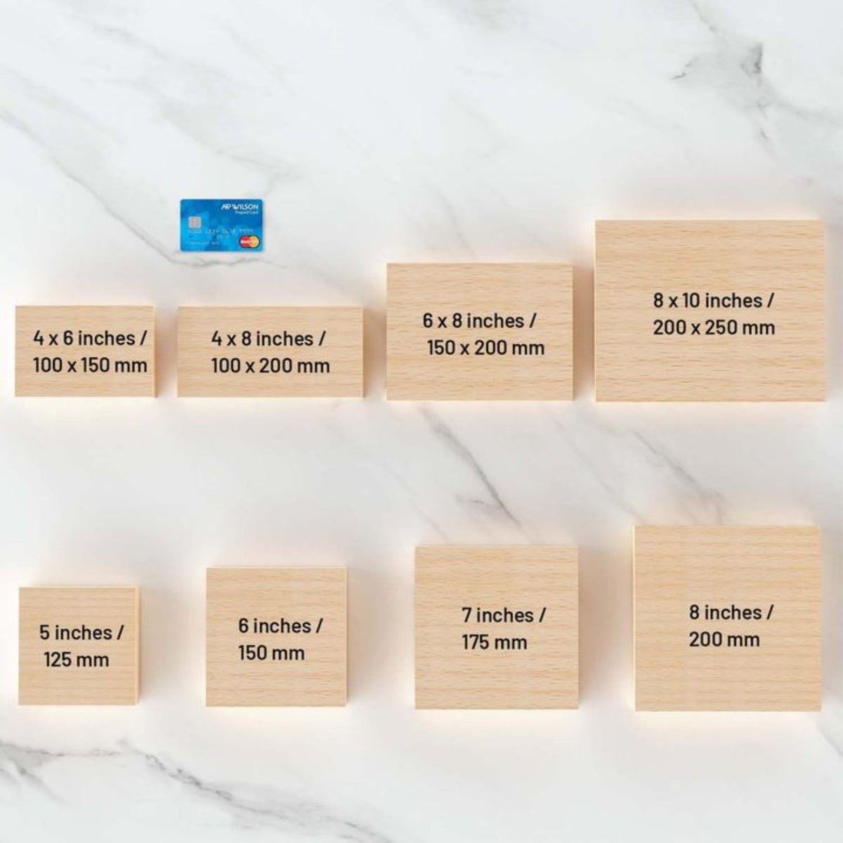 Extra LARGE Size Custom Wooden Rubber Stamps size chart