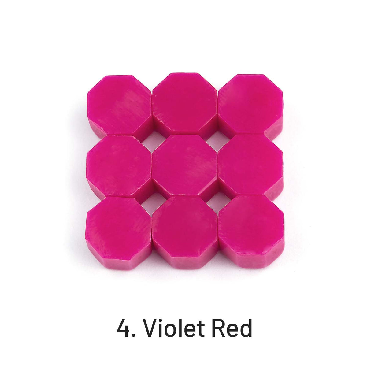 Achteckige Siegelwachs-Perlen4. Violettrot
