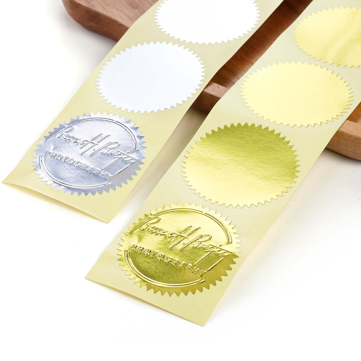 benutzerdefinierter Prägestempel Aufkleber Etikett